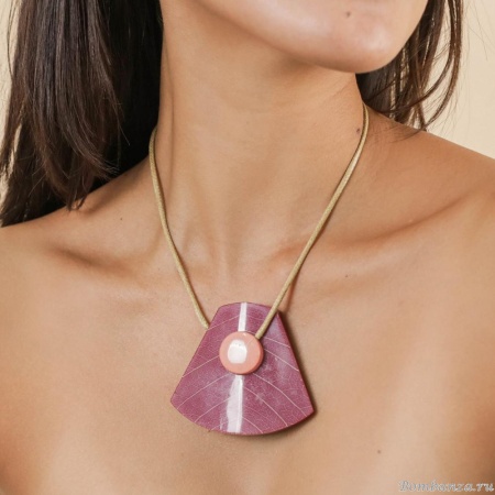 Колье Nature Bijoux, Rainbow ficus, с акрилом и смолой, NB25.1-15-43474 бордовый